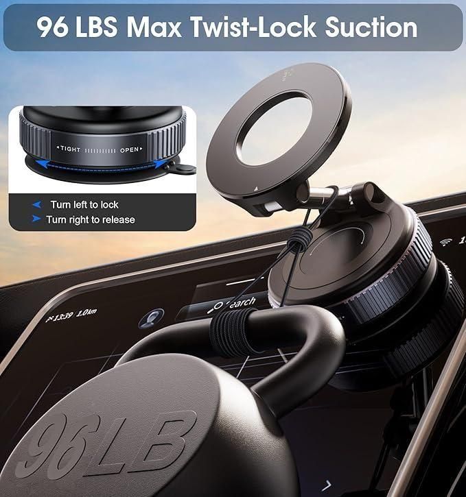 Vacuum Suction Magnetic Bracket – Hands-Free & Compact