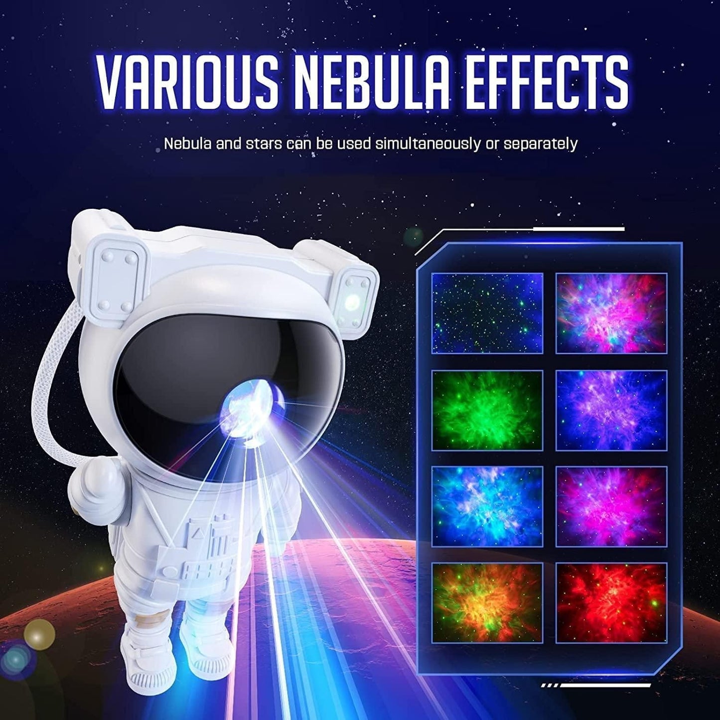 Astronaut Galaxy Projector – 360° Rotating with Remote Control