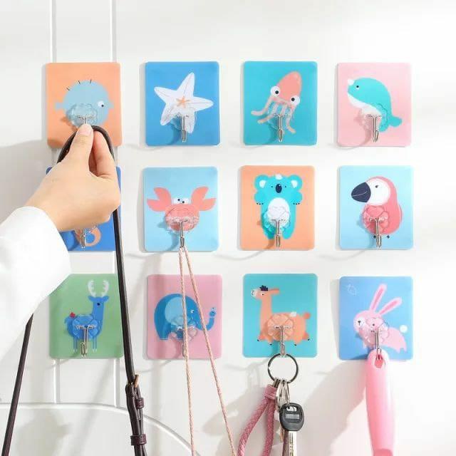 Cartoons Strong Adhesive Wall Hooks – Heavy Duty & Reusable (Pack of 3)