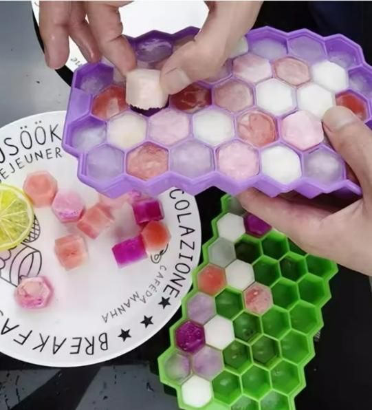 Silicone Ice Cube Maker Tray (Pack of 2) | BPA-Free Multi-Purpose Tray