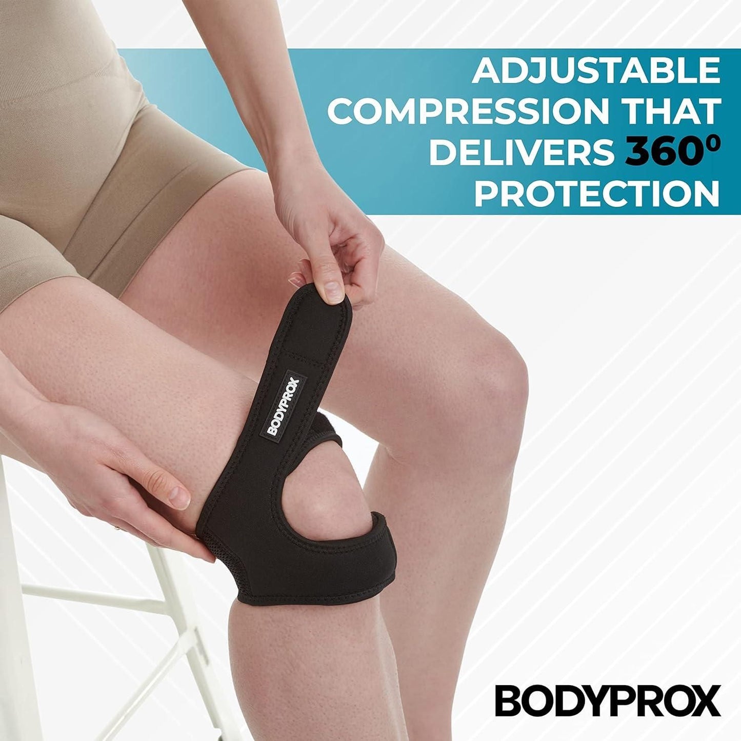 Knee Pain Relief Adjustable Neoprene Knee Strap – Pack of 2