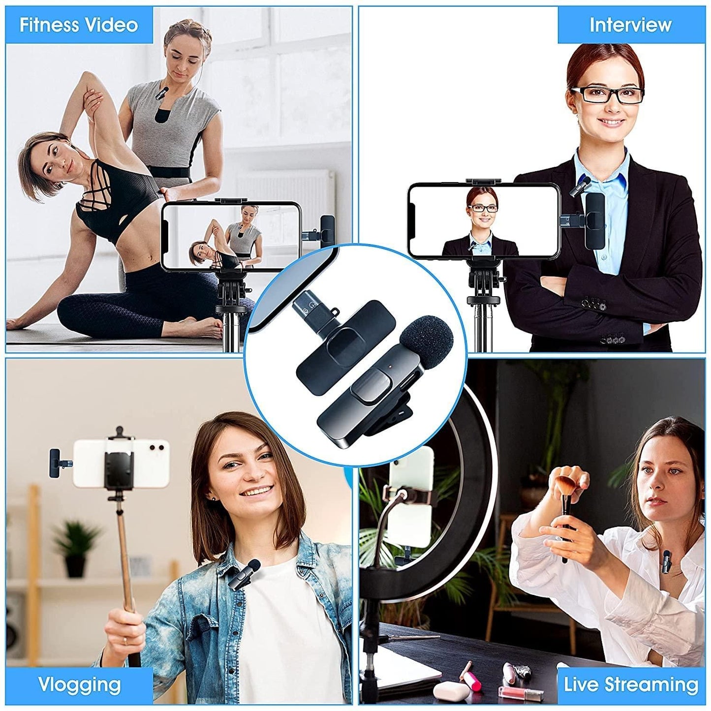 Wireless Microphone – USB & Bluetooth Connectivity
