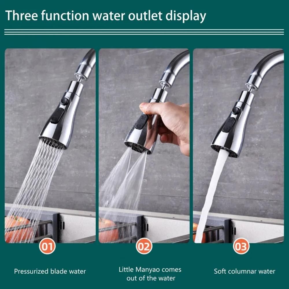 3 Modes Kitchen Sink Faucet | Stainless Steel Polished Chrome with Dual Spray