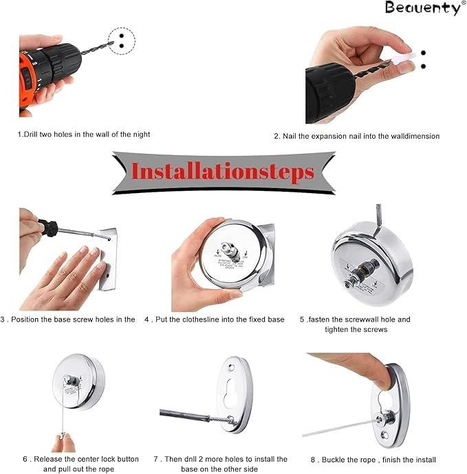 Stainless Steel Retractable Clothesline | Durable & Space-Saving Laundry Solution