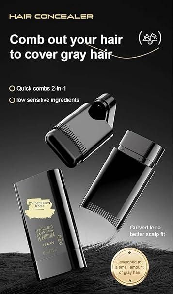 White Hair Touch-Up Comb | 2-in-1 Portable Hair Dye for Quick Coverage