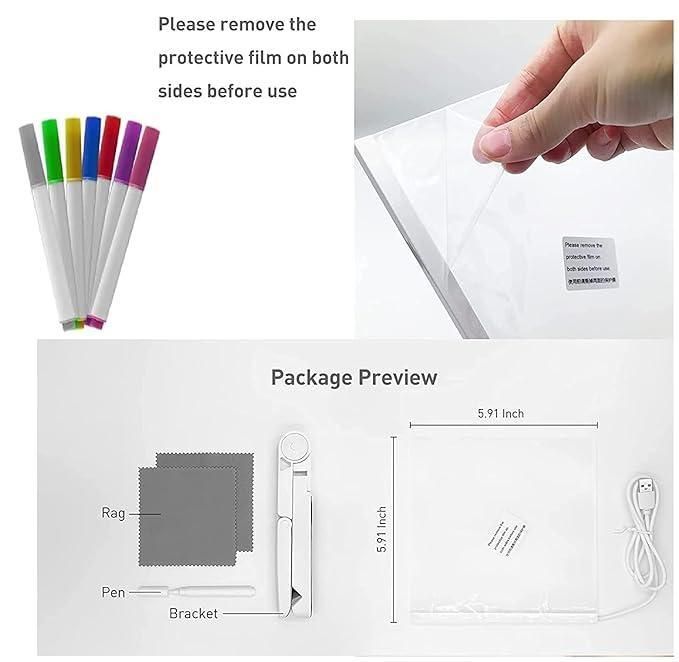 3D LED Light Acrylic Writing Pad