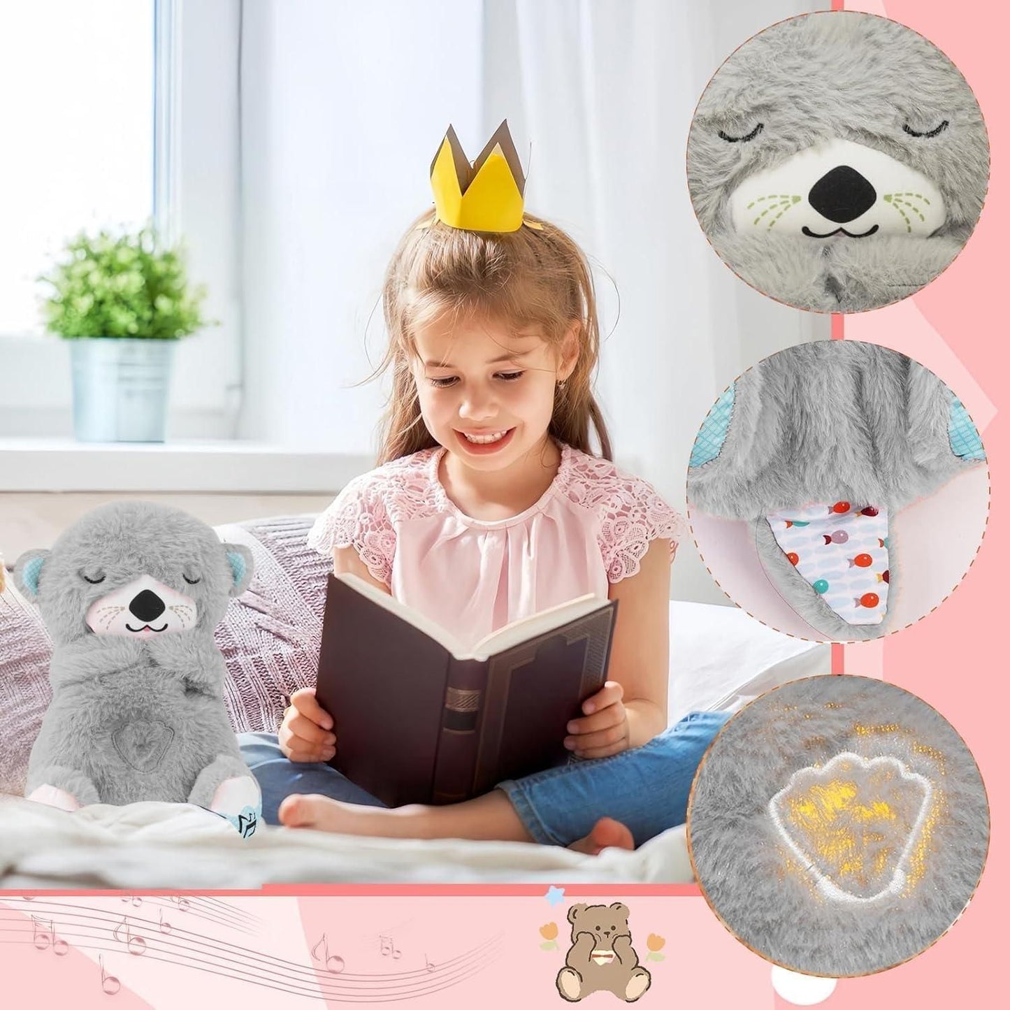 Breathing Teddy Bear with Soothing Music | Comfort Plush for Relaxation