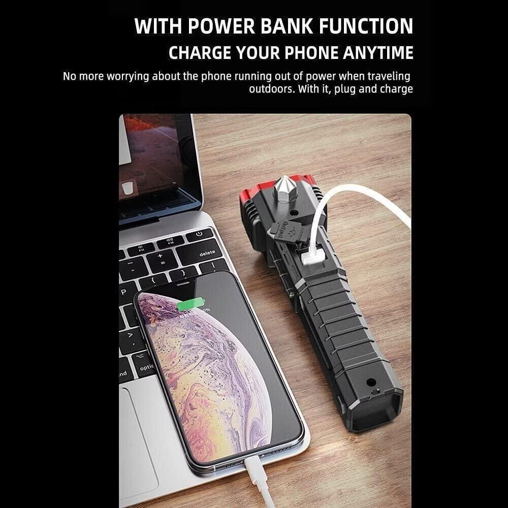 Portable Rechargeable LED Flashlight – Multi-Function Torch