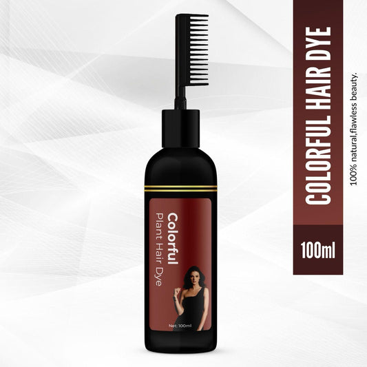 Colorful Plant Hair Dye Shampoo | 100ml Comb-In Bottle for Easy Hair Coloring