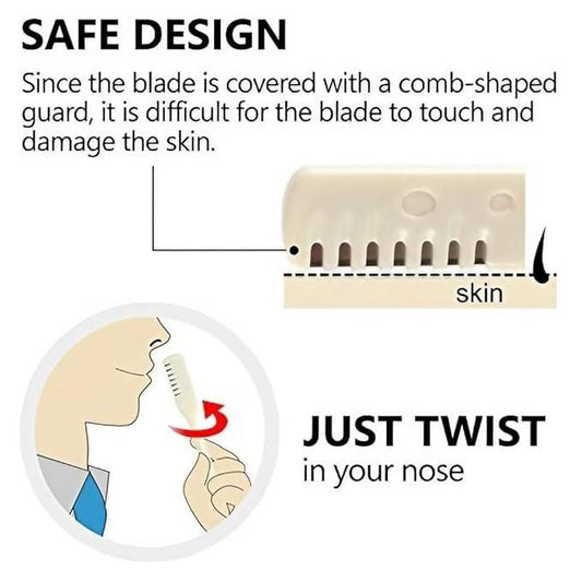 Pack of 2 Nose Hair Cutter | 360° Rotating Manual Hair Removal Tool for Unisex