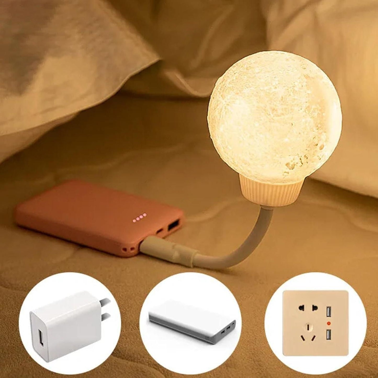 Moon LED Night Light – Bedroom & Home Lamp