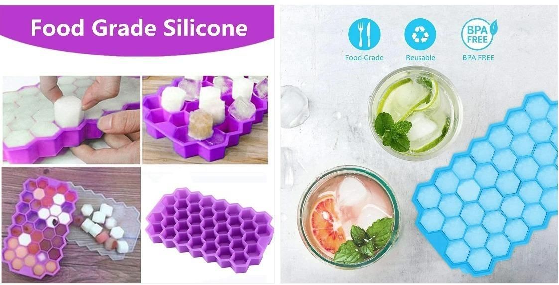 Silicone Ice Cube Maker Tray (Pack of 2) | BPA-Free Multi-Purpose Tray