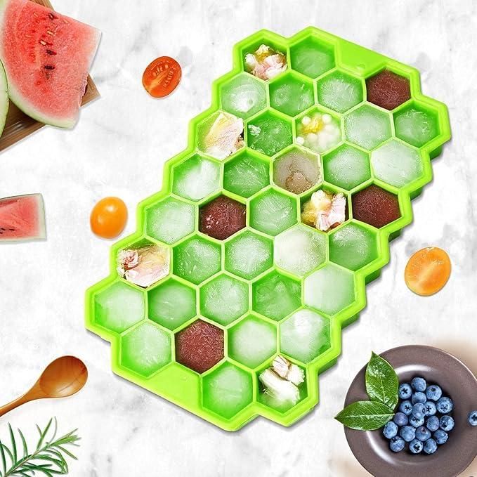 Silicone Ice Cube Maker Tray (Pack of 2) | BPA-Free Multi-Purpose Tray