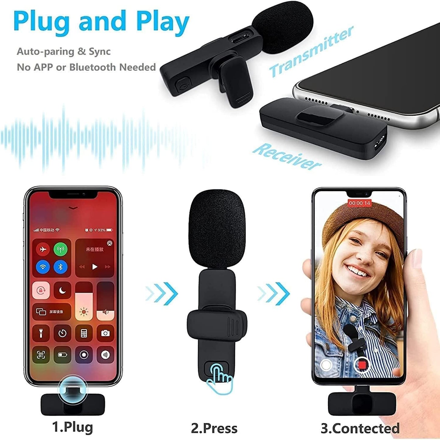 Wireless Microphone – USB & Bluetooth Connectivity