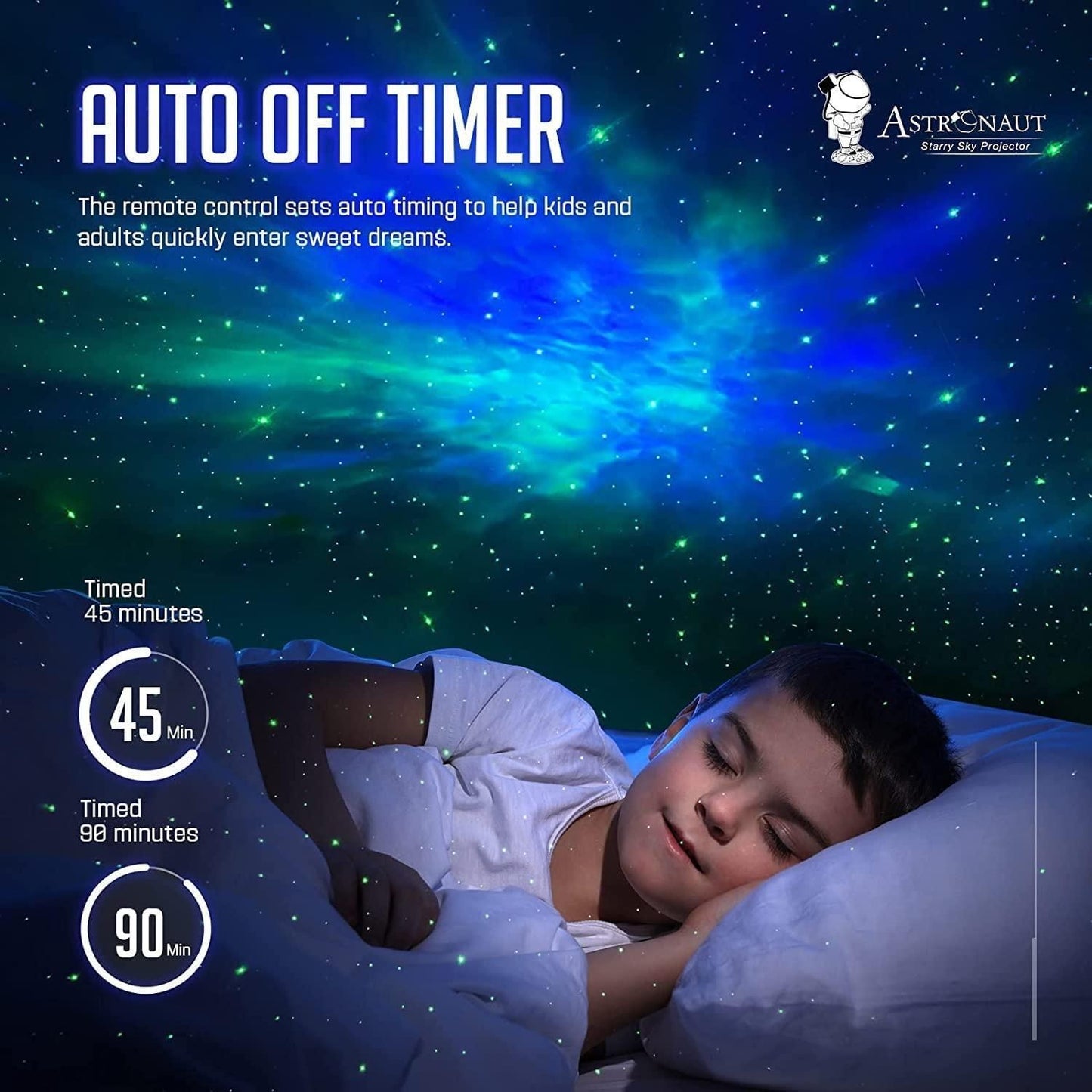 Astronaut Galaxy Projector – 360° Rotating with Remote Control