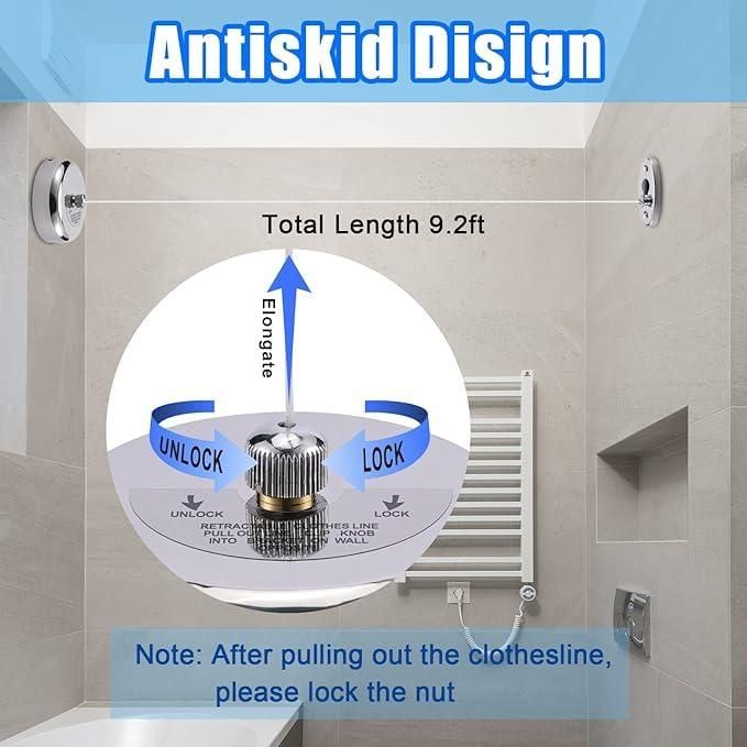 Stainless Steel Retractable Clothesline | Durable & Space-Saving Laundry Solution