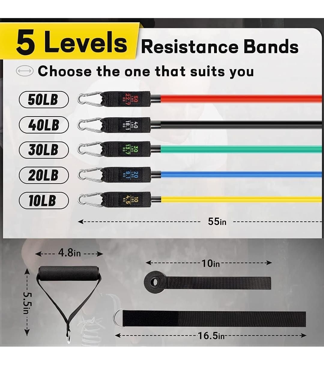 Heavy Resistance Band Set – Professional Workout Fitness Bands