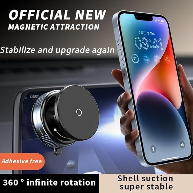 Magnetic Suction Phone Holder – 360° Rotating Stand