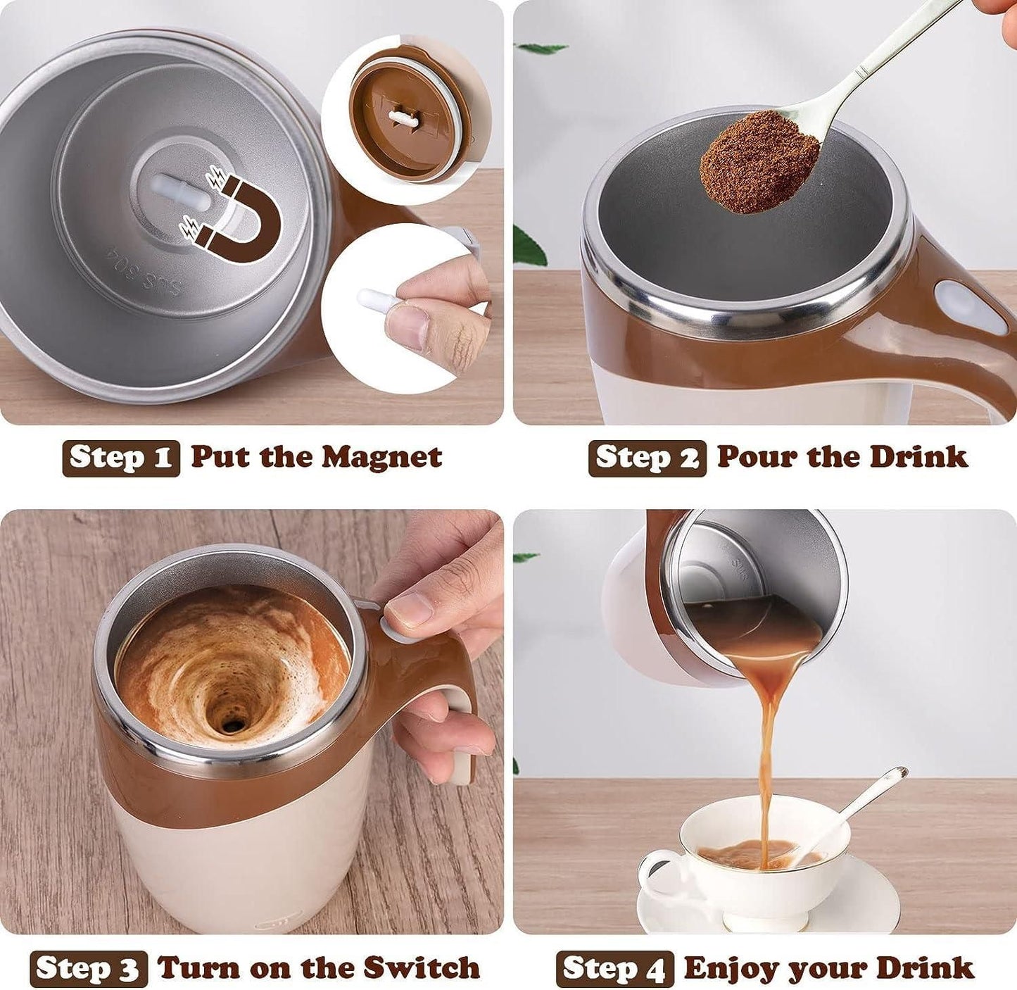 Self Stirring Magnetic Mug | Automatic Coffee & Tea Mixer