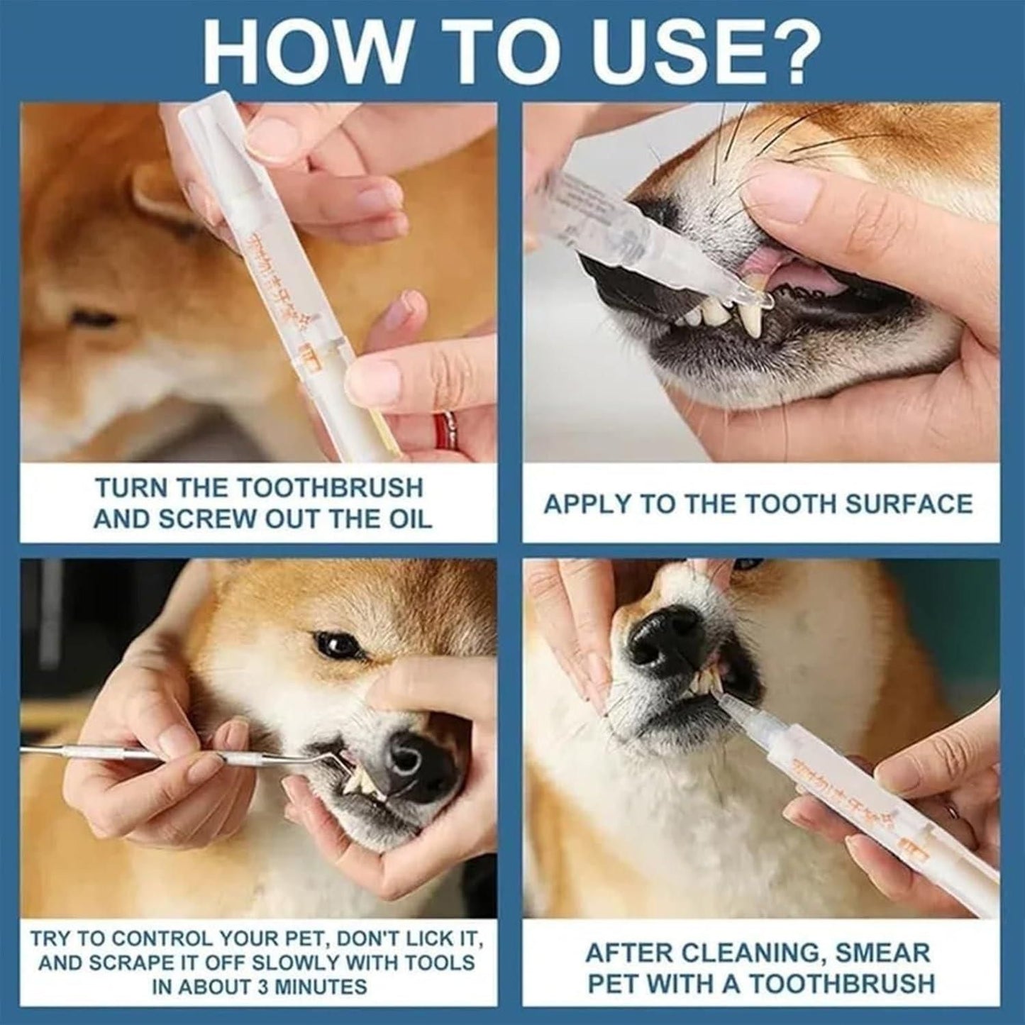 Dog Pen Toothbrush | Plaque Removal & Fresh Breath for Pets