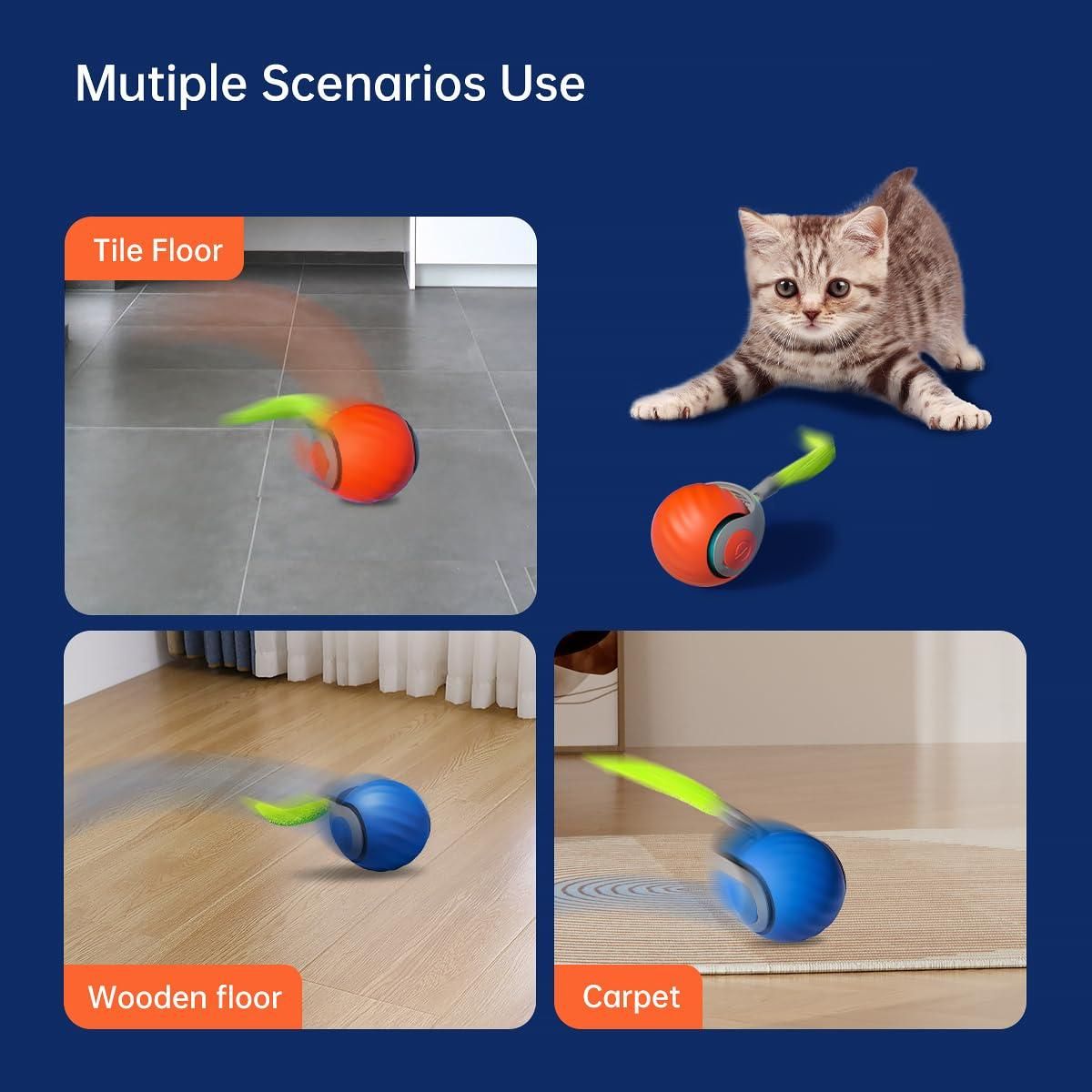 Rolling Ball Cat Toy – Interactive USB Rechargeable Automatic Teaser