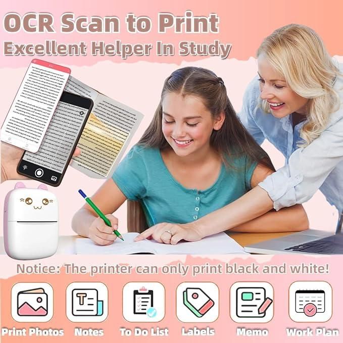 Inkless Bluetooth Pocket Printer – Mini Portable Printer
