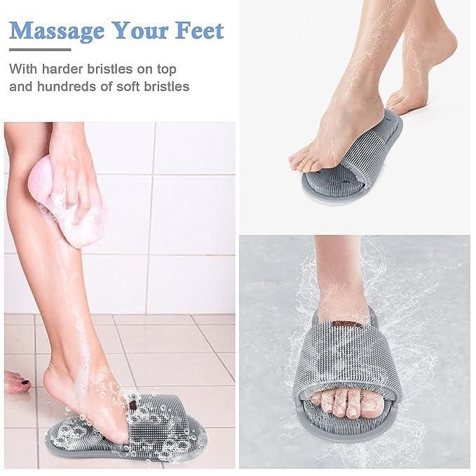 Shower Foot Scrubber – Silicone Bristle Foot Cleaning & Massage Brush