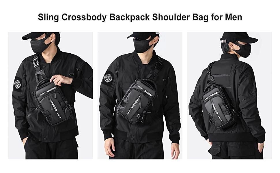 Sling Bag with USB Charging Port | Waterproof Crossbody Travel Backpack