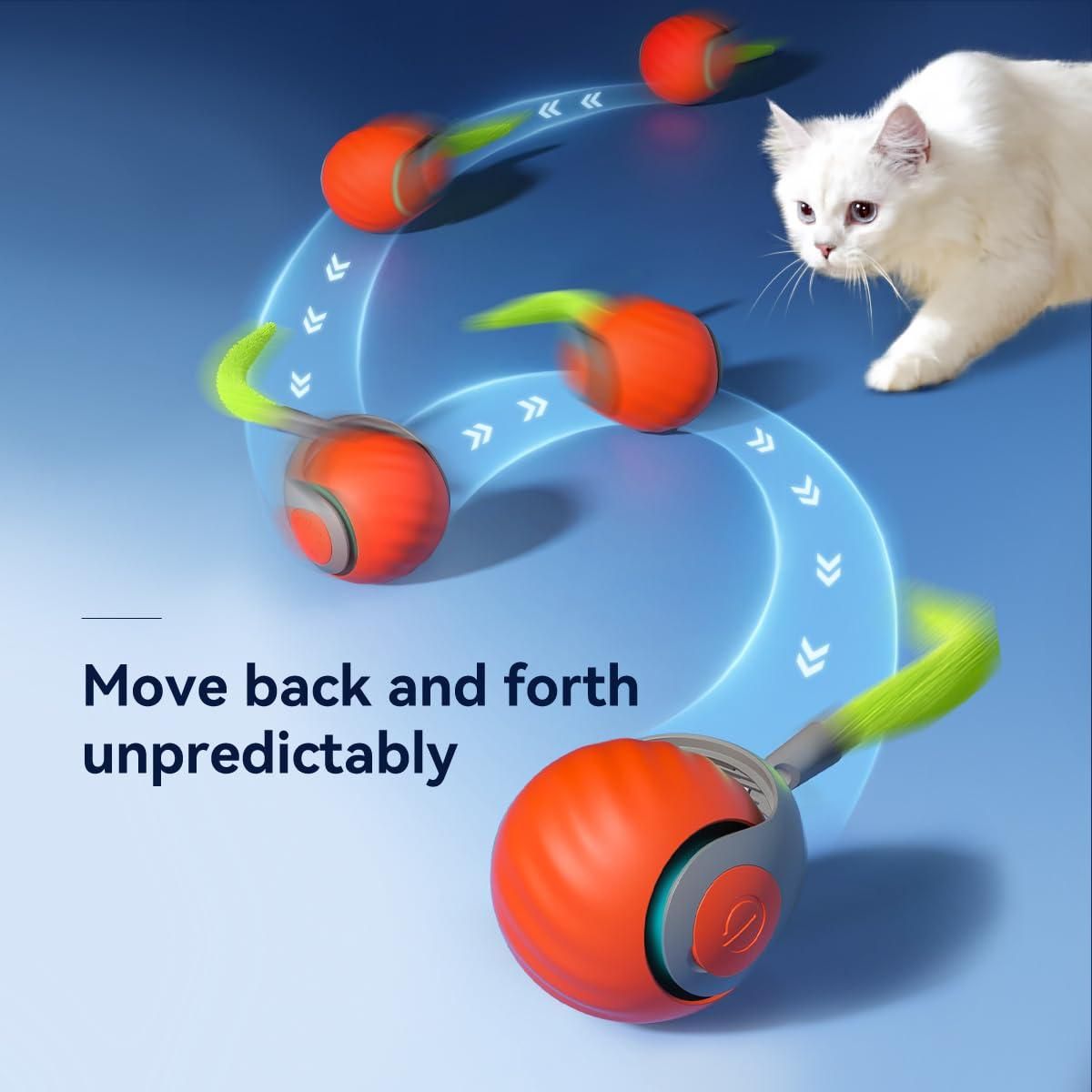 Rolling Ball Cat Toy – Interactive USB Rechargeable Automatic Teaser