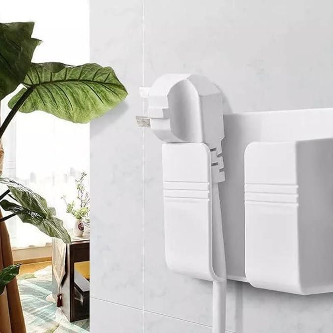 Wall Mounted Mobile Holder with Adhesive Strips & Charging Slot