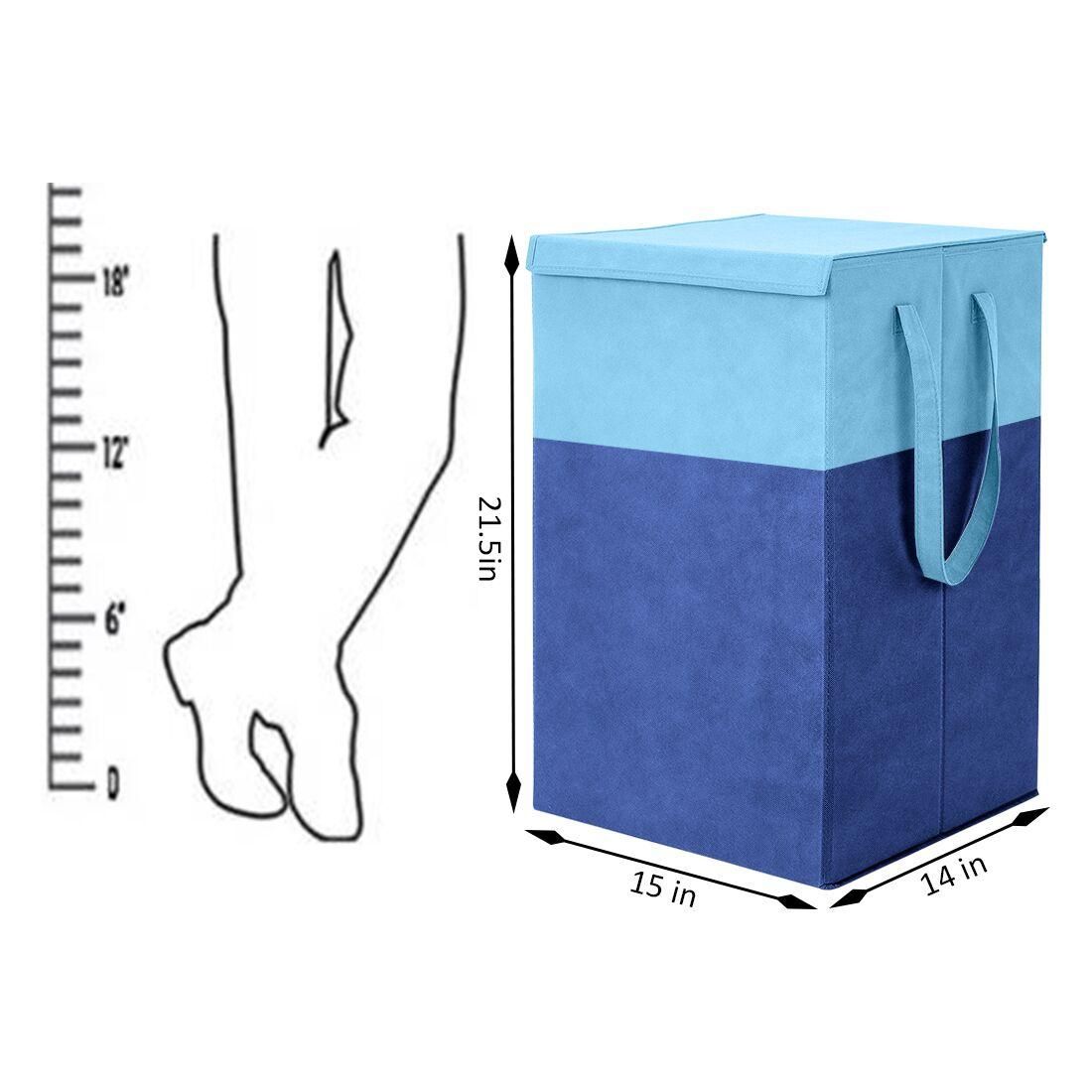 Foldable Laundry Bag with Lid & Handle | Fabric Laundry Basket