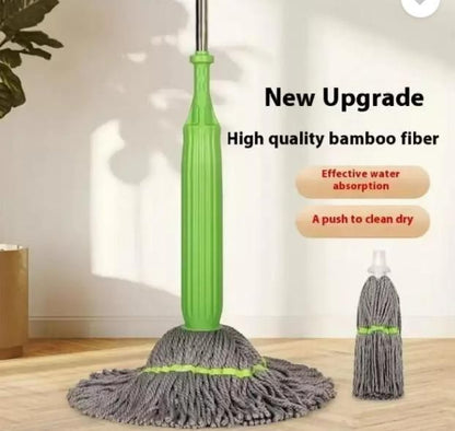 Self-Twisting Water Rotating Mop | Microfiber Floor Cleaner with Steel Handle