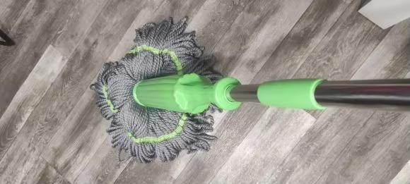 Self-Twisting Water Rotating Mop | Microfiber Floor Cleaner with Steel Handle