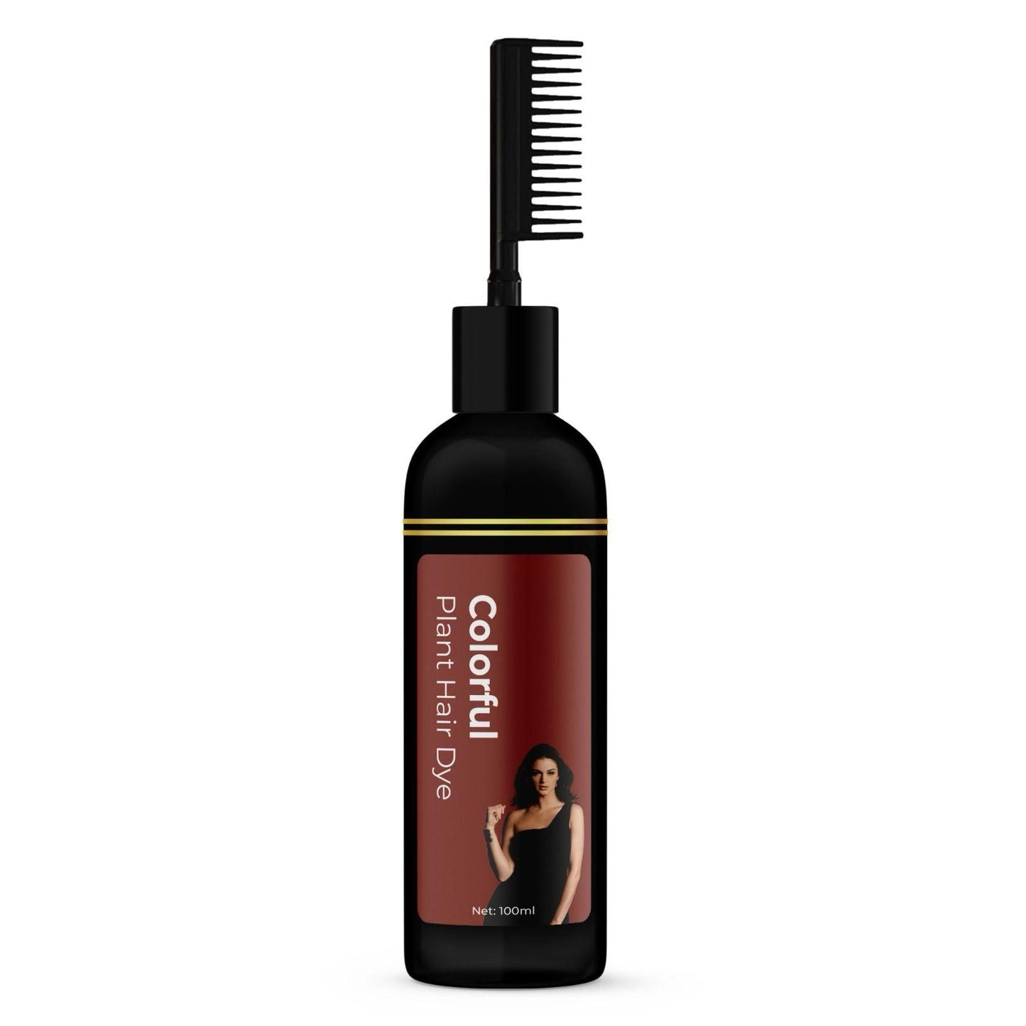 Colorful Plant Hair Dye Shampoo | 100ml Comb-In Bottle for Easy Hair Coloring