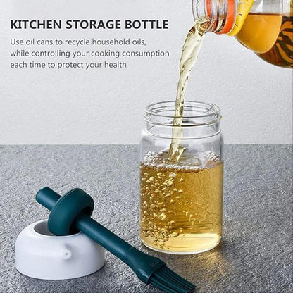Plastic 2-in-1 Oil Dispenser | Silicone Brush & Pourer for Cooking