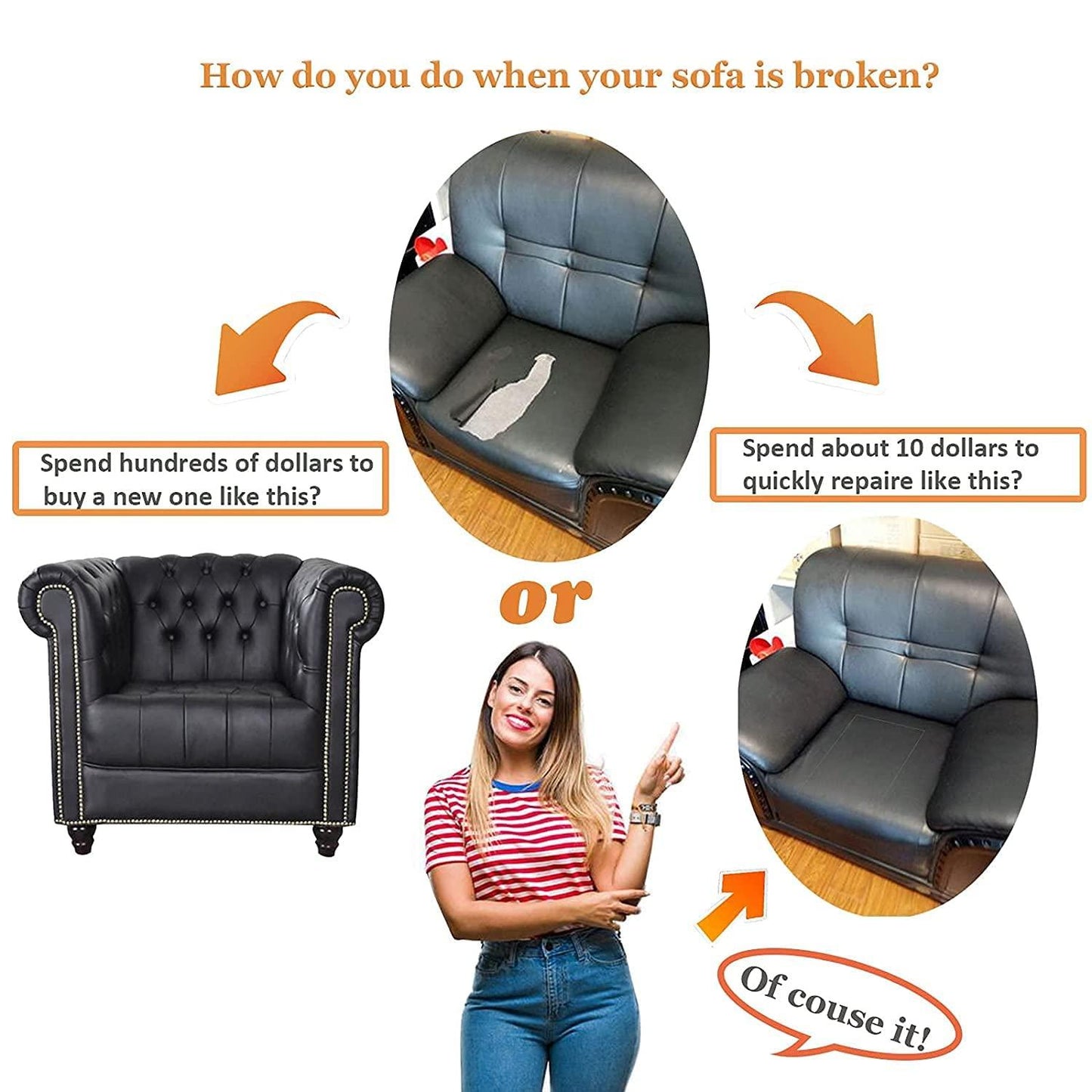 Leather Repair Patch Tape Kit | Fix Couches & Furniture Sofas Easily