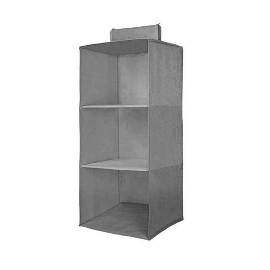 Hanging Wardrobe Organizer | 3-Shelf Non-Woven Closet Storage