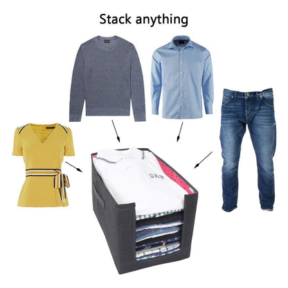 Shirt Stacker Closet Organizer | Foldable Clothing Storage for 32 Shirts