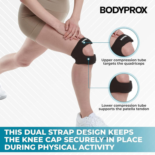 Knee Pain Relief Adjustable Neoprene Knee Strap – Pack of 2