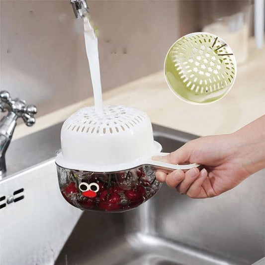 Dual-Layer Veggie & Fruit Strainer with Handle | Draining Basket for Kitchen