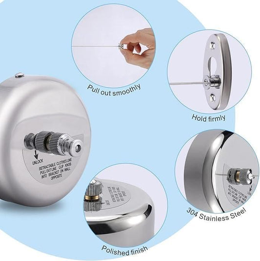 Stainless Steel Retractable Clothesline | Durable & Space-Saving Laundry Solution