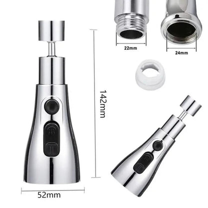 3 Modes Kitchen Sink Faucet | Stainless Steel Polished Chrome with Dual Spray
