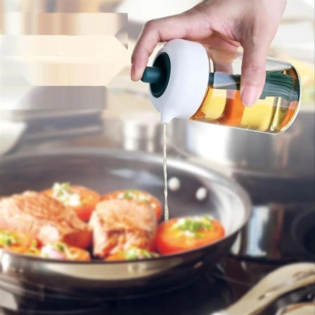 Plastic 2-in-1 Oil Dispenser | Silicone Brush & Pourer for Cooking