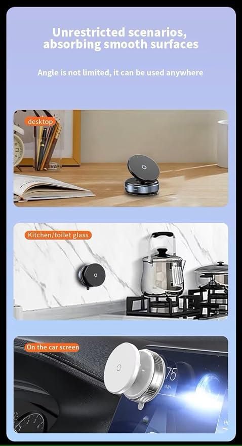 Magnetic Suction Phone Holder – 360° Rotating Stand