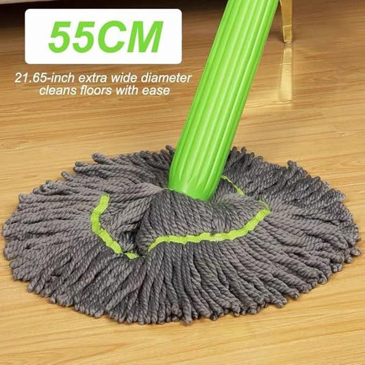 Self-Twisting Water Rotating Mop | Microfiber Floor Cleaner with Steel Handle