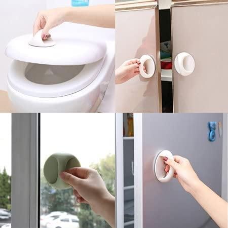 Self Stick Instant Handle | Pack of 4 Multi-Purpose Cabinet & Toilet Handles
