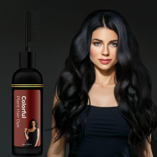 Colorful Plant Hair Dye Shampoo | 100ml Comb-In Bottle for Easy Hair Coloring
