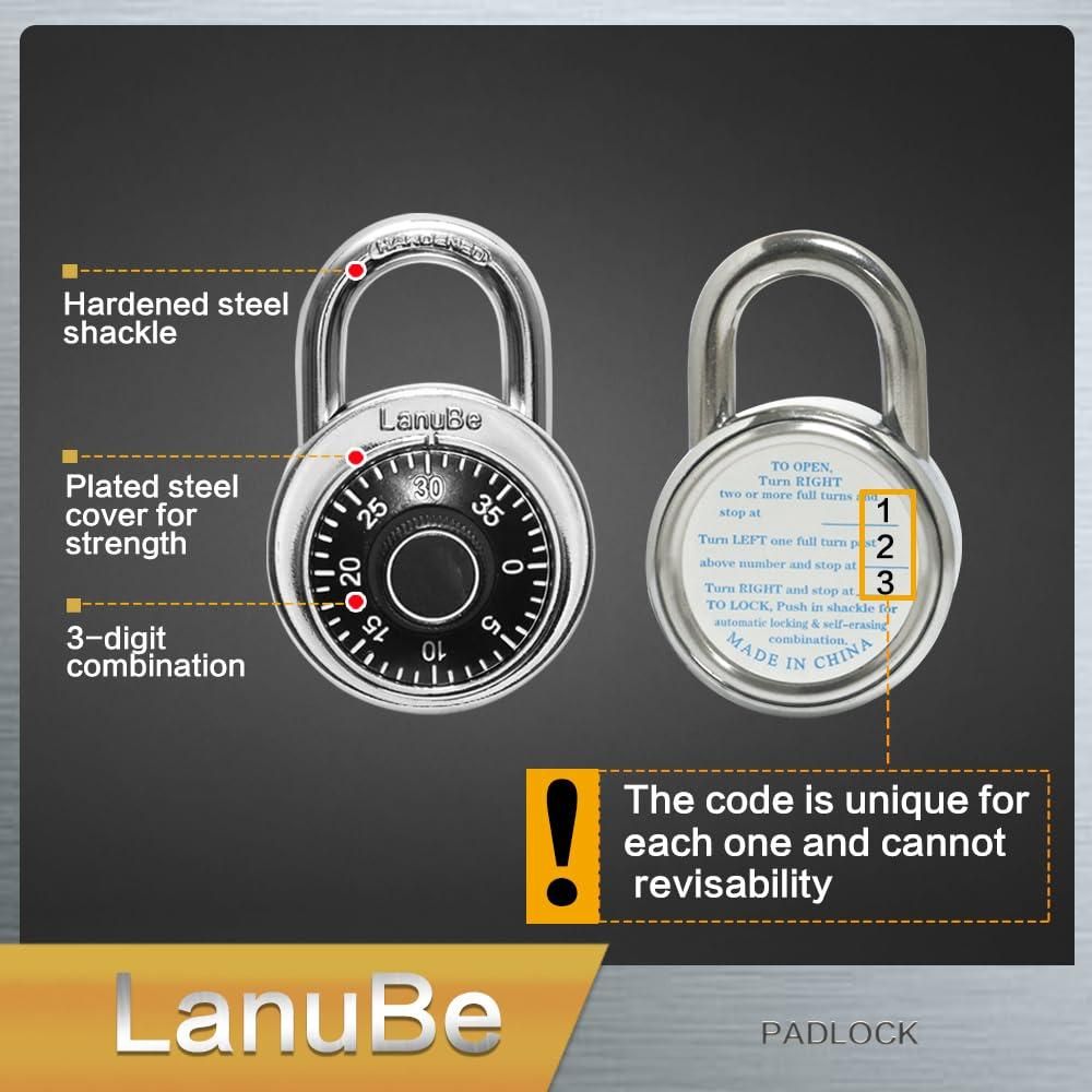 Standard Dial Combination Lock | Durable Stainless Steel Security Lock