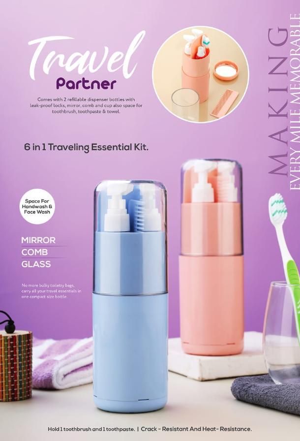 Travel Kit 6 in 1 | Portable Toothbrush & Toiletry Organizer