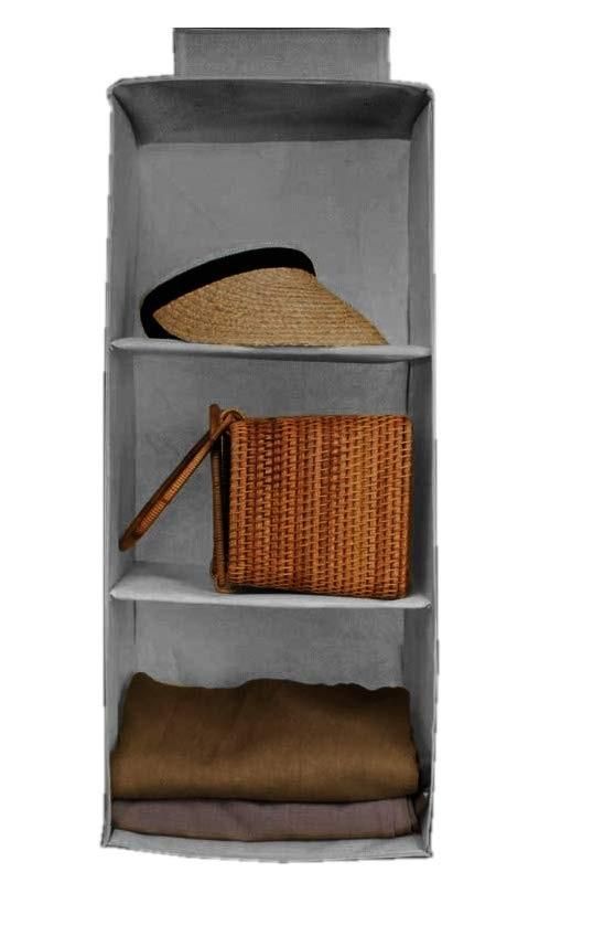 Hanging Wardrobe Organizer | 3-Shelf Non-Woven Closet Storage